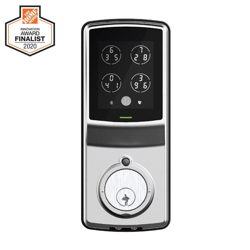 Model-S Satin Nickel Single-Cylinder Smart Deadbolt Lock with Keypad, Bluetooth and Discrete PIN Code Input