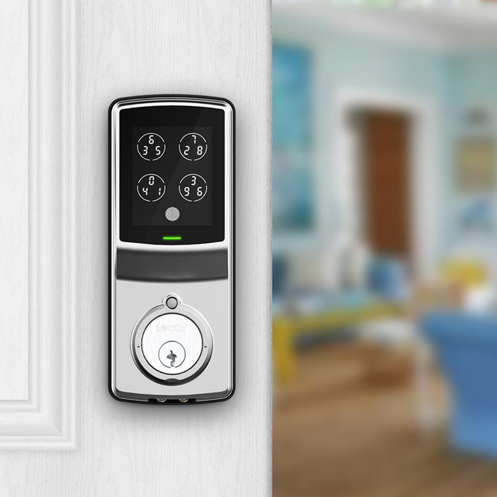 Model-S Satin Nickel Single-Cylinder Smart Deadbolt Lock with Keypad, Bluetooth and Discrete PIN Code Input