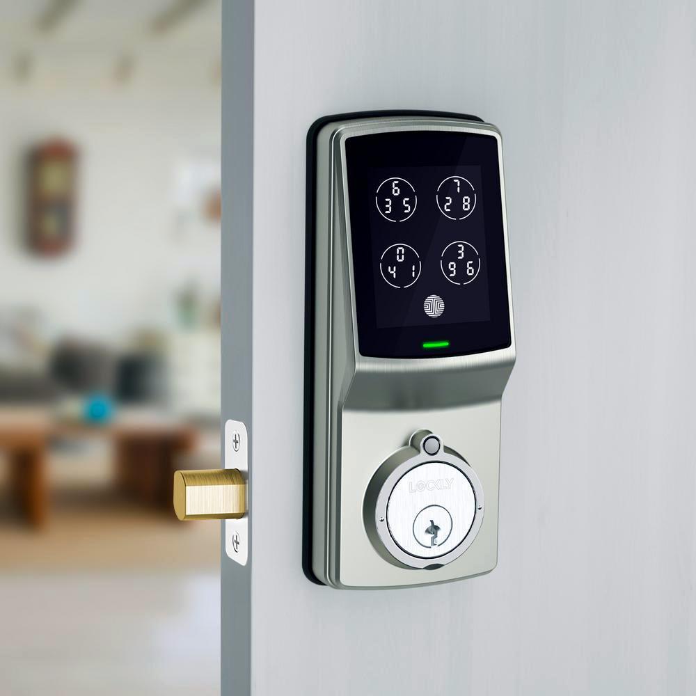 Model-S Satin Nickel Single-Cylinder Smart Deadbolt Lock with Keypad, Bluetooth and Discrete PIN Code Input