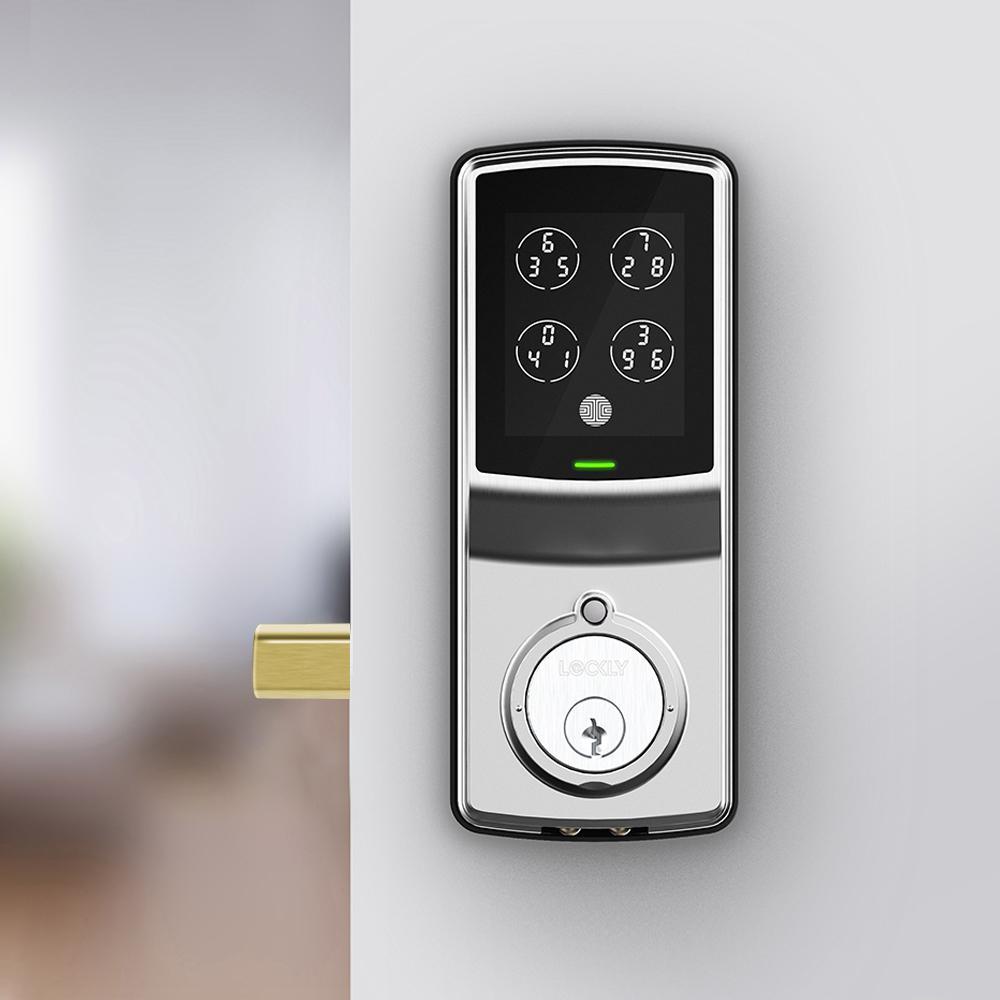 Model-S Satin Nickel Single-Cylinder Smart Deadbolt Lock with Keypad, Bluetooth and Discrete PIN Code Input