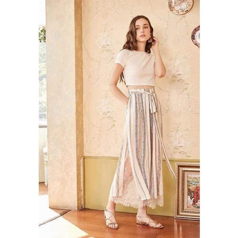 split chiffon pants