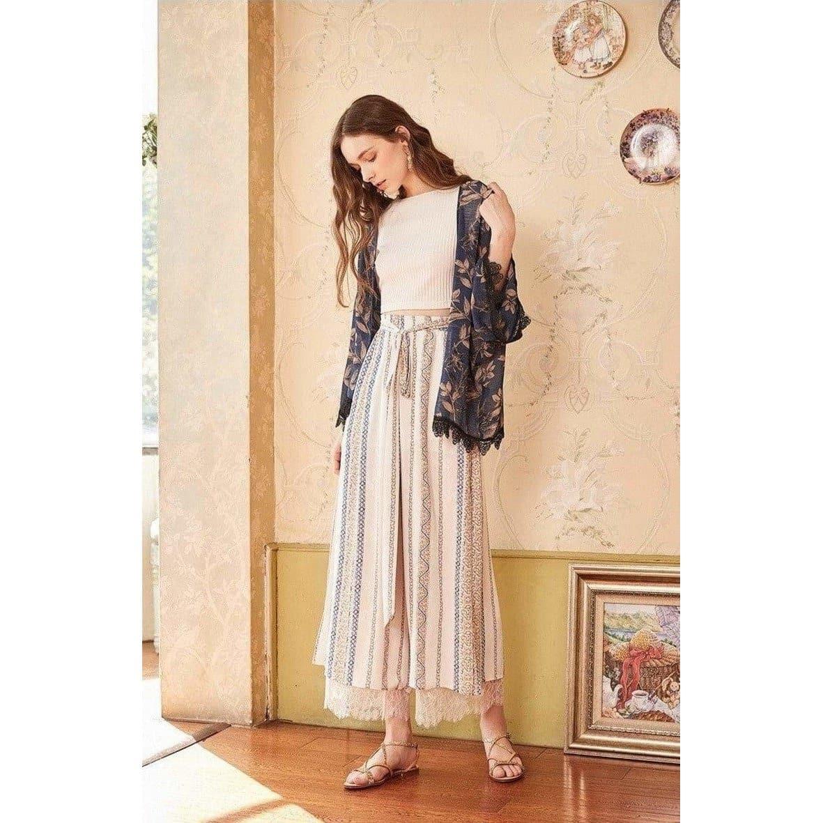split chiffon pants