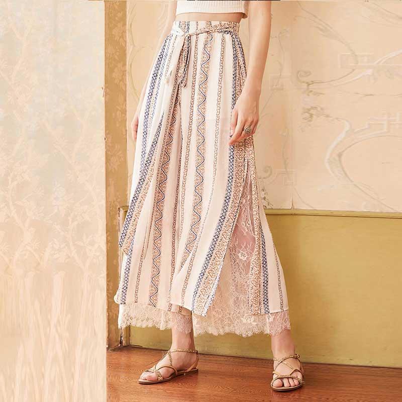 split chiffon pants