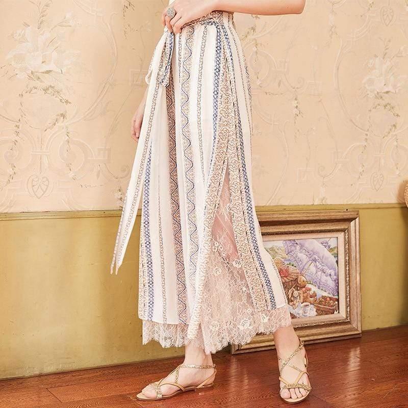 split chiffon pants