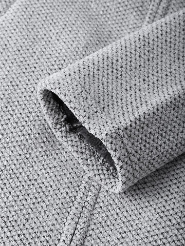 mens chenille knitted plush lined warm drawstring hooded cardigans