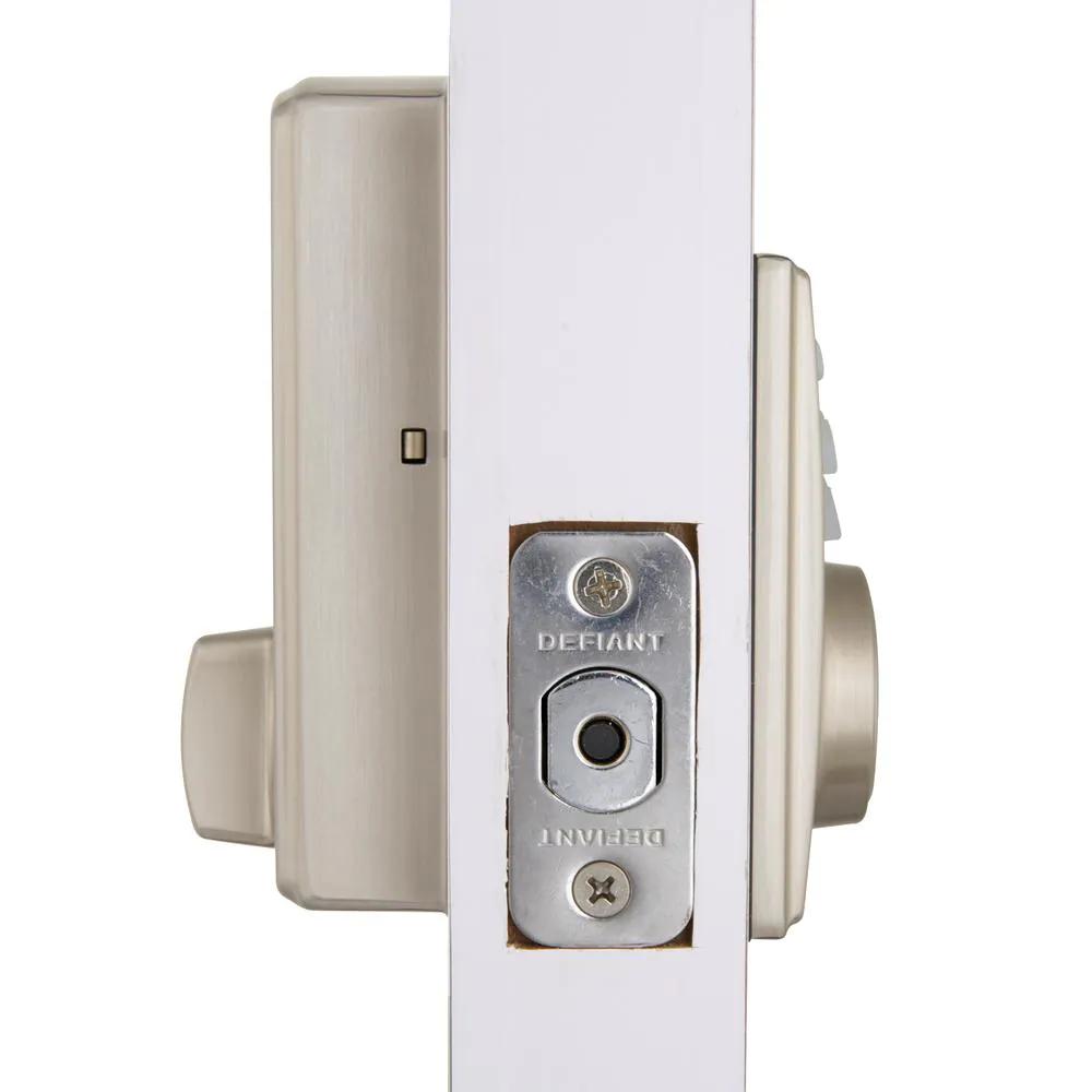 Square Satin Nickel Electronic Single Cylinder Keypad Deadbolt