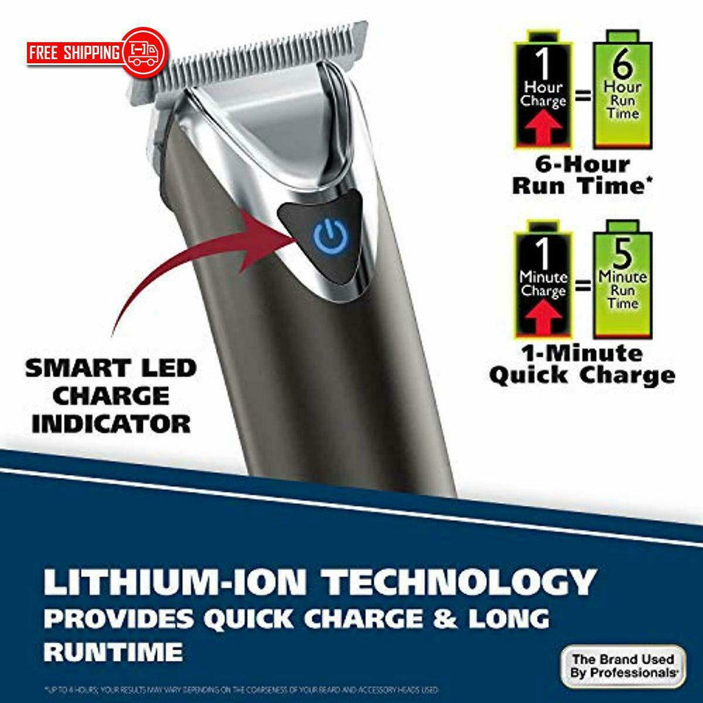 Wahl  Steel Lithium Ion 2.0+ Slate Beard Trimmer for Men Electric 9864