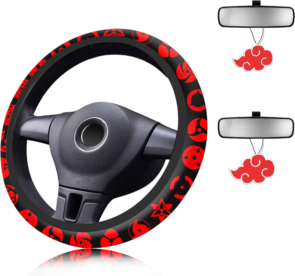 Anime Steering Wheel Cover Anime Car Accessories for Men Women, 15 Inch Anti-Slip Car Steering Wheel Covers Universal Fit
