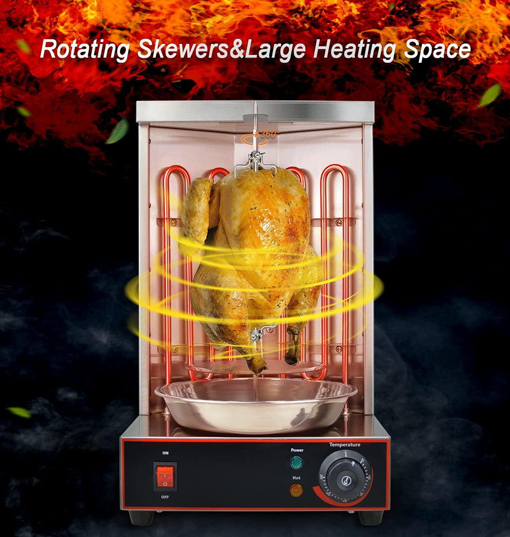 NJTFHU Electric Shawarma Machine Home Vertical Rotisserie 110V Gyro Broiler with