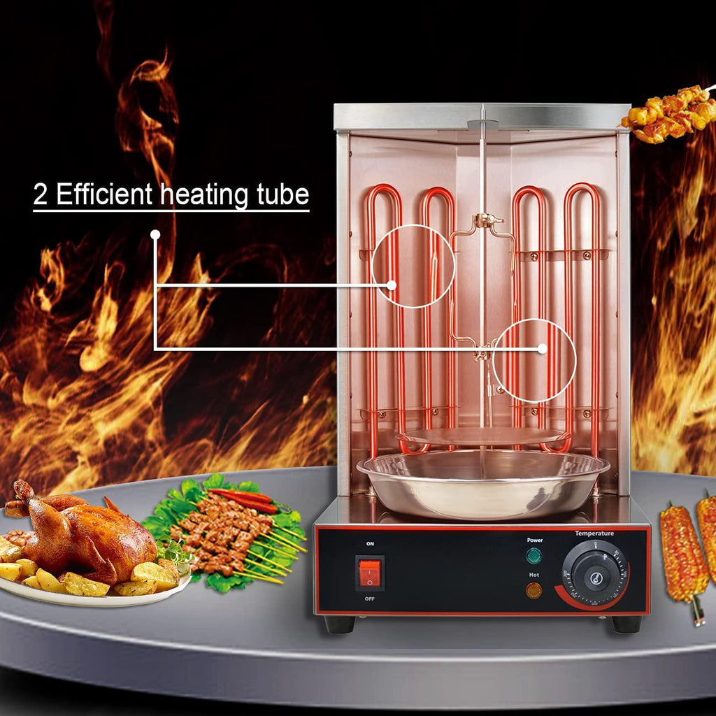 NJTFHU Electric Shawarma Machine Home Vertical Rotisserie 110V Gyro Broiler with
