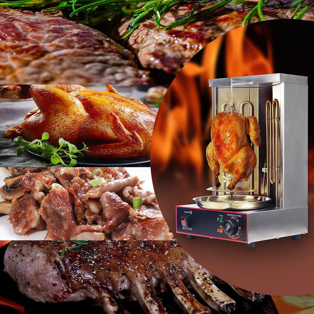 NJTFHU Electric Shawarma Machine Home Vertical Rotisserie 110V Gyro Broiler with