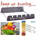 5 Skewer Rotisserie Rack Grill Automatic Rotating Motor Operated BBQ Set