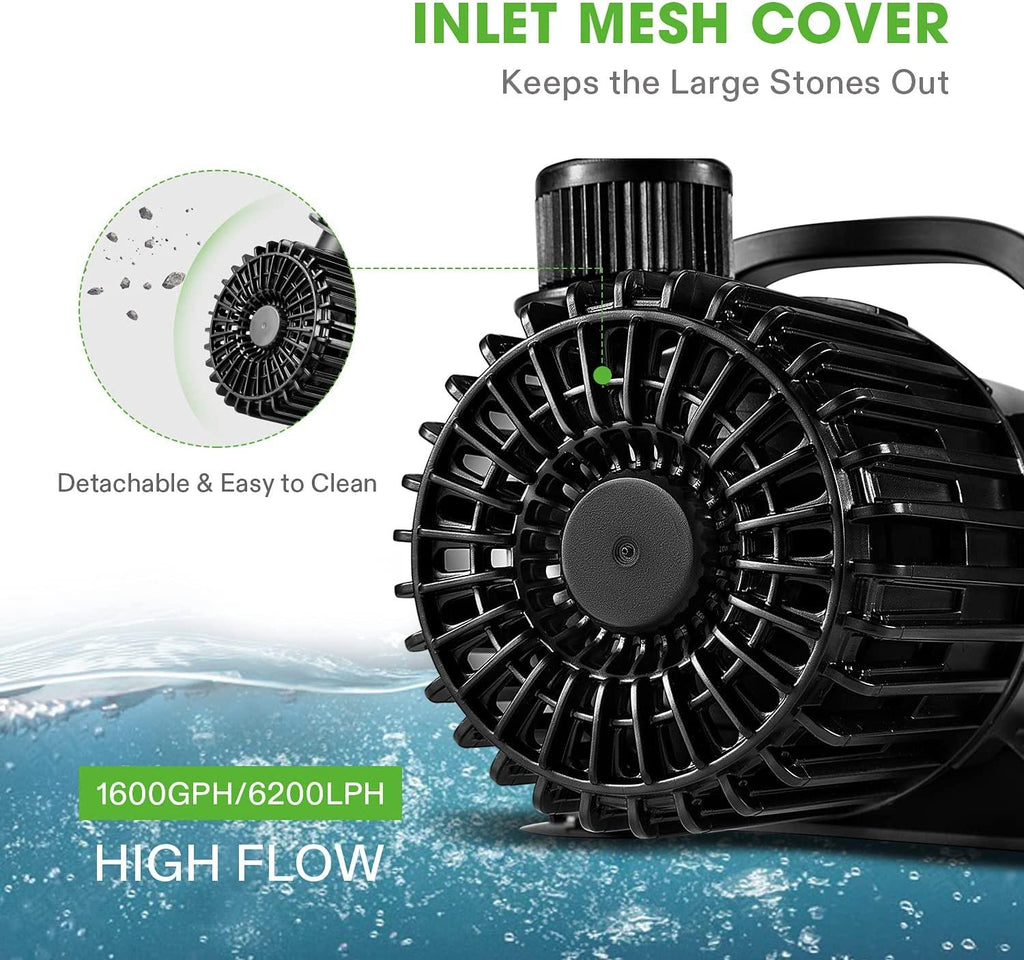 VIVOSUN 9000 GPH Submersible Water Pump 620W Pond Pump Ultra Quiet Aquarium Pump with 26.9 FT. Lift Height for Pond Waterfall, Fish Tank, Statuary, or Hydroponics
