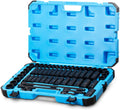Capri Tools 1/2-Inch Drive Deep Impact Socket Set with Adapters and Extensions, Chrome Molybdenum,  Set Metric and SAE, Manganese Phosphate, 61-Piece