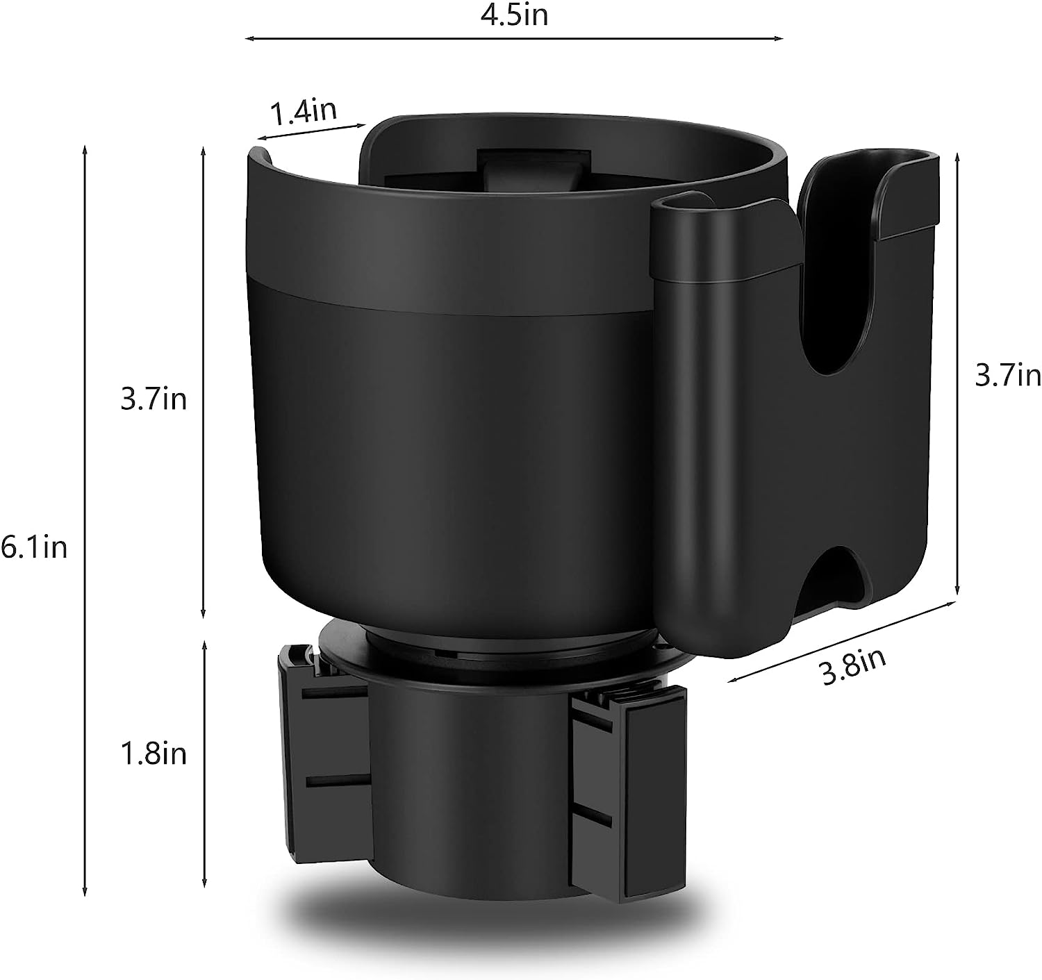 SuraCar Cup Holder Expander Adapter (Adjustable) with Phone Holder Holds Most Car Cup Holder and Phones, Compatible with Large 32/40 oz Bottles, Big Drinks, Mugs