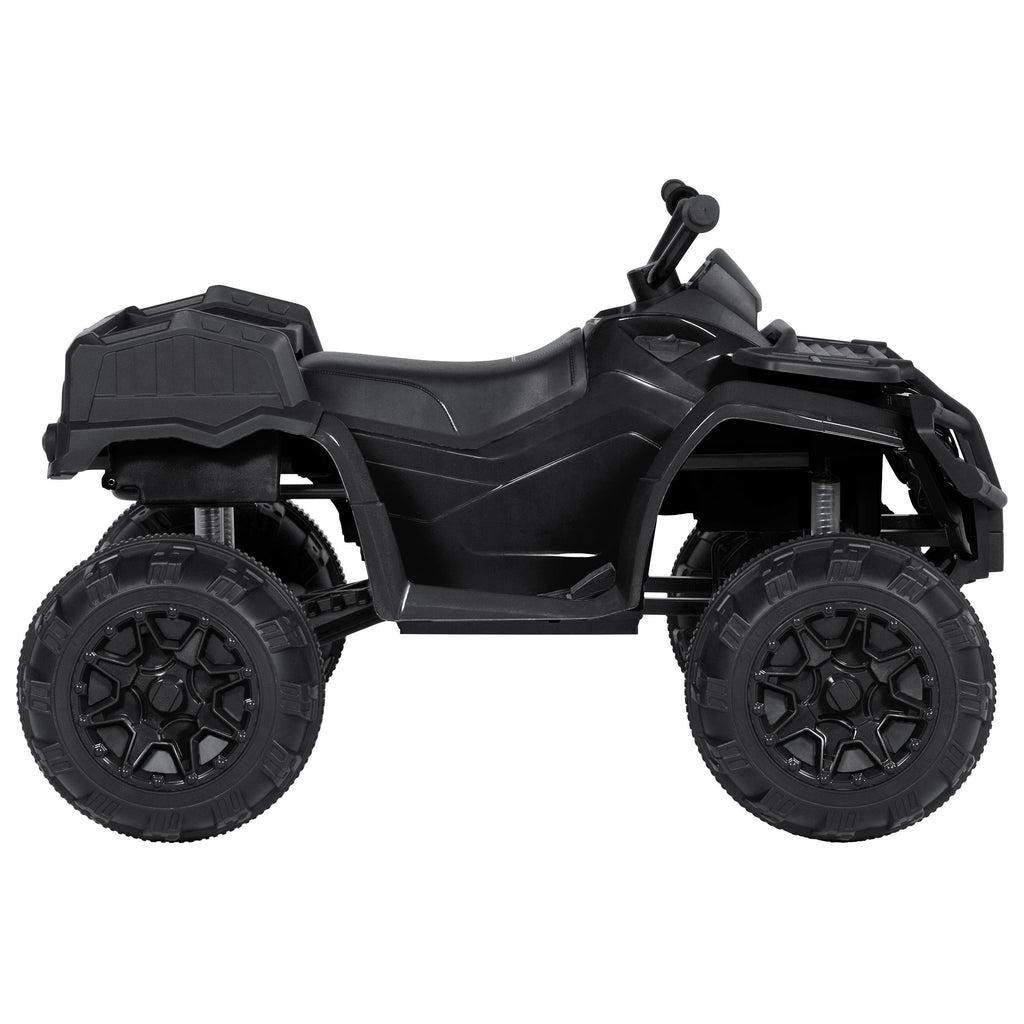 12V Kids Powered ATV Quad 4-Wheel Ride On Car w/ 2 Speeds, Spring Suspension, MP3, Stora- Black