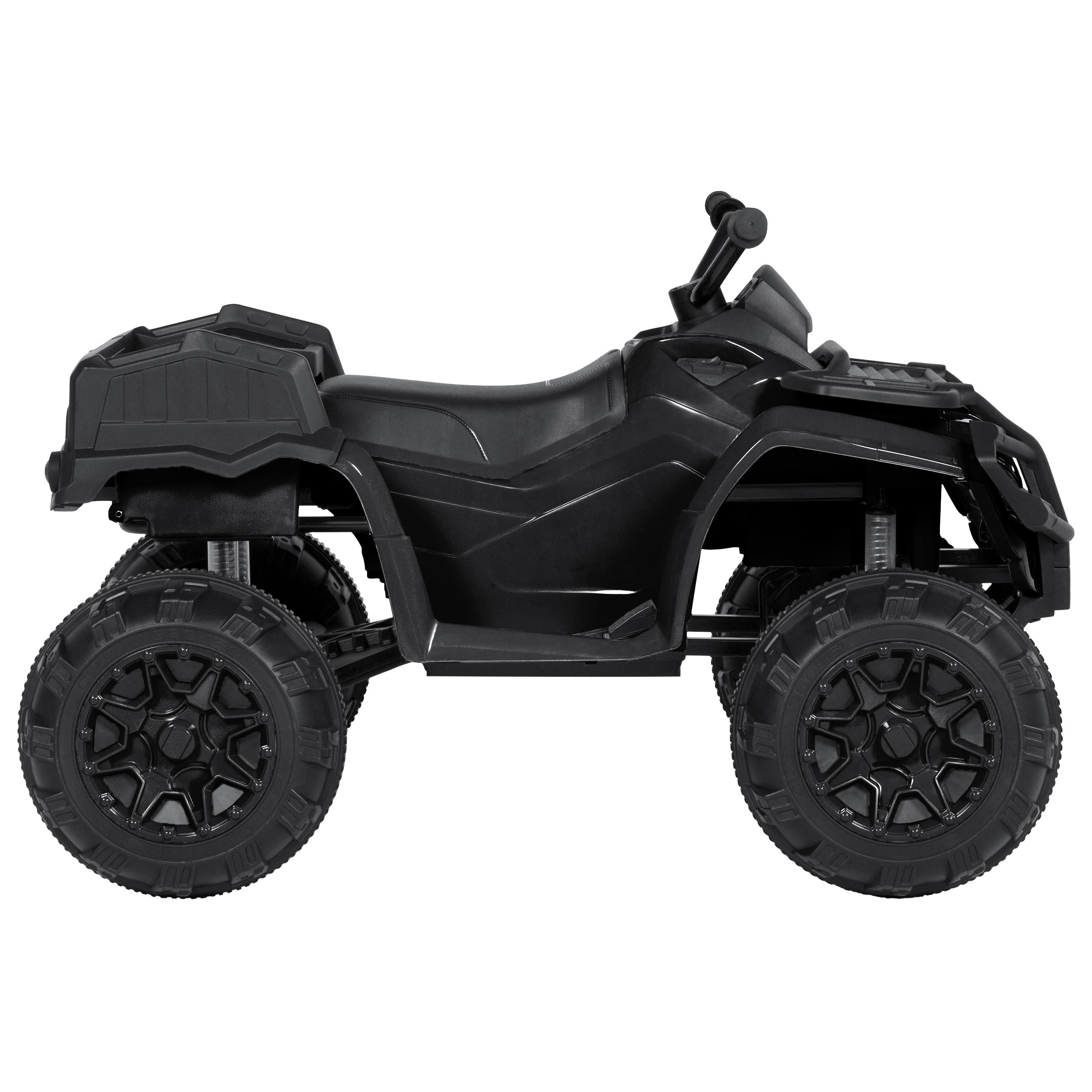 12V Kids Powered ATV Quad 4-Wheel Ride On Car w/ 2 Speeds, Spring Suspension, MP3, Stora- Black