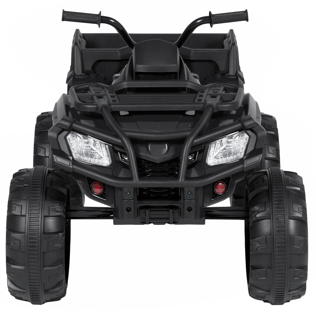 12V Kids Powered ATV Quad 4-Wheel Ride On Car w/ 2 Speeds, Spring Suspension, MP3, Stora- Black