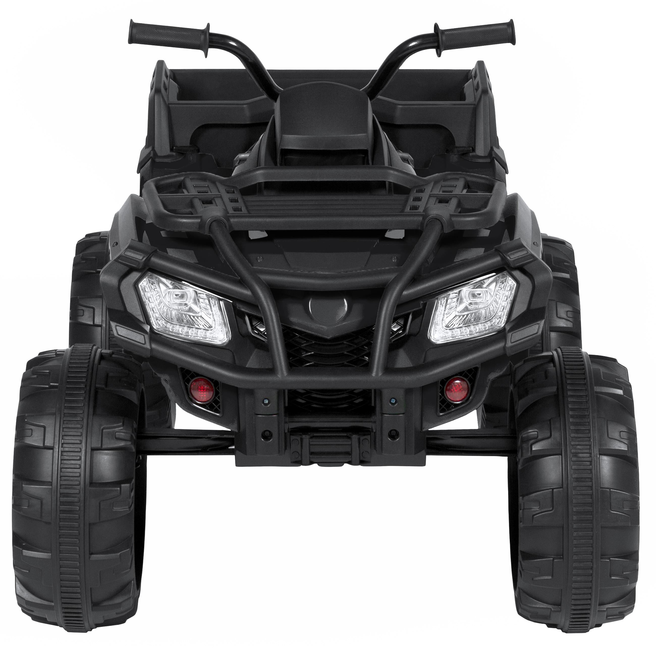 12V Kids Powered ATV Quad 4-Wheel Ride On Car w/ 2 Speeds, Spring Suspension, MP3, Stora- Black