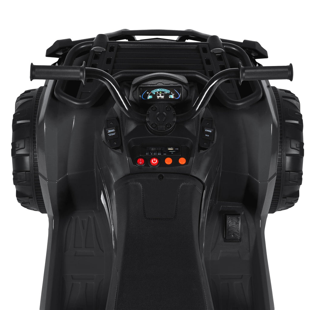 12V Kids Powered ATV Quad 4-Wheel Ride On Car w/ 2 Speeds, Spring Suspension, MP3, Stora- Black
