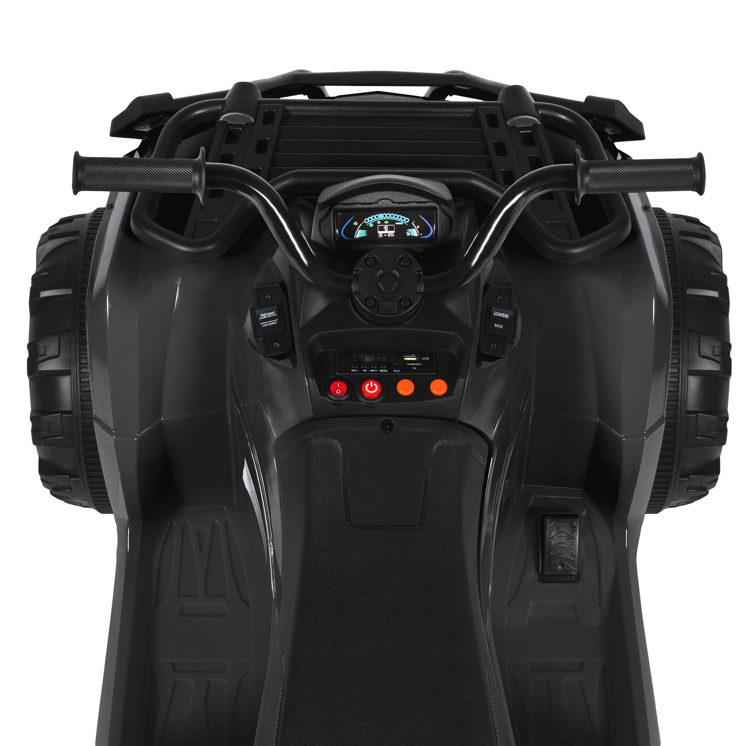 12V Kids Powered ATV Quad 4-Wheel Ride On Car w/ 2 Speeds, Spring Suspension, MP3, Stora- Black