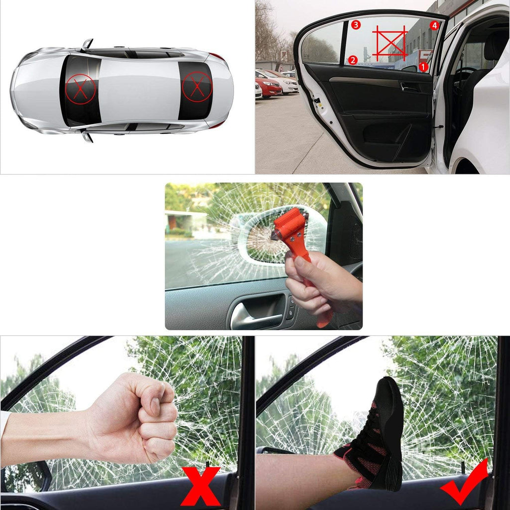 10 PCS Car Safety Hammer Emergency Escape Tool Auto Car Window Glass Hammer Breaker and Seat Belt Cutter Escape 2-in-1 for Family Rescue &amp; Auto Emergency Escape Tools