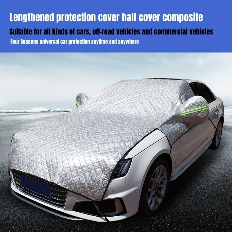 Car Heavy Duty Ultra Thick Protective Windscreen Cover - Snow Ice Frost Sun UV Dust Water Resistent - Pefect Fit For Cars SUVs All Years Summer/Winter