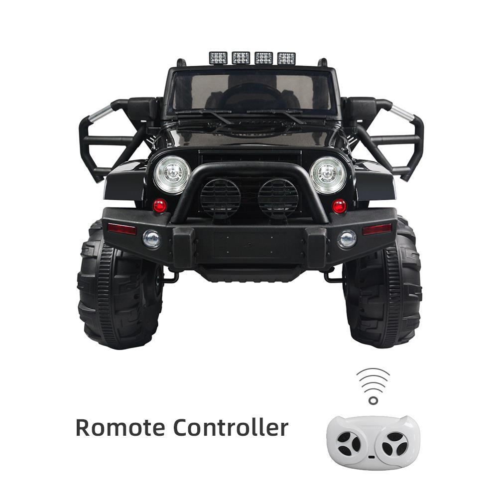 Zimtown 12V Kids Ride On Car Truck Electric Car RC Toy w/ Remote Control, 3 Speeds, Spring Suspension, LED Light - Black