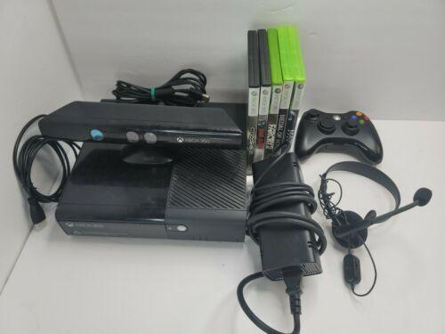 Xbox 360 Slim E 250GB Console , Kinect,  Controller, Cords, 5 Games, Headset.