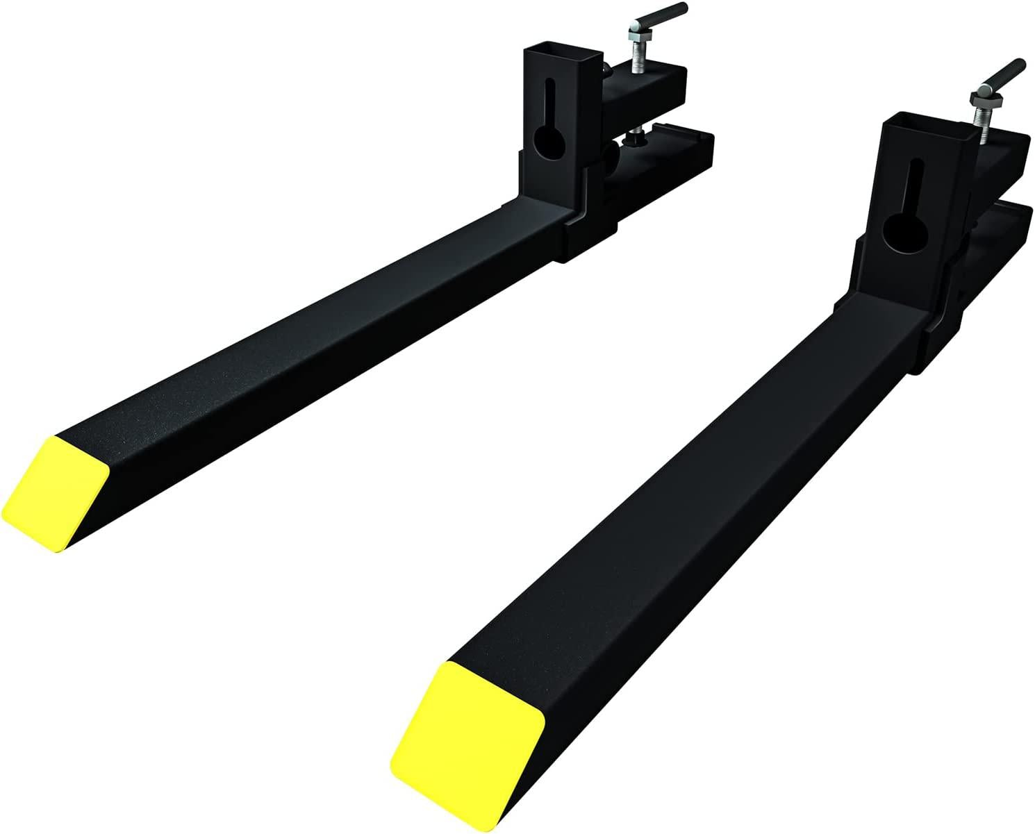 Sulythw Clamp On Pallet Forks, 43” Total Length 2000lbs Heavy Duty Tractor Forks for Loader Bucket or Skid Steer Kubota Tractor