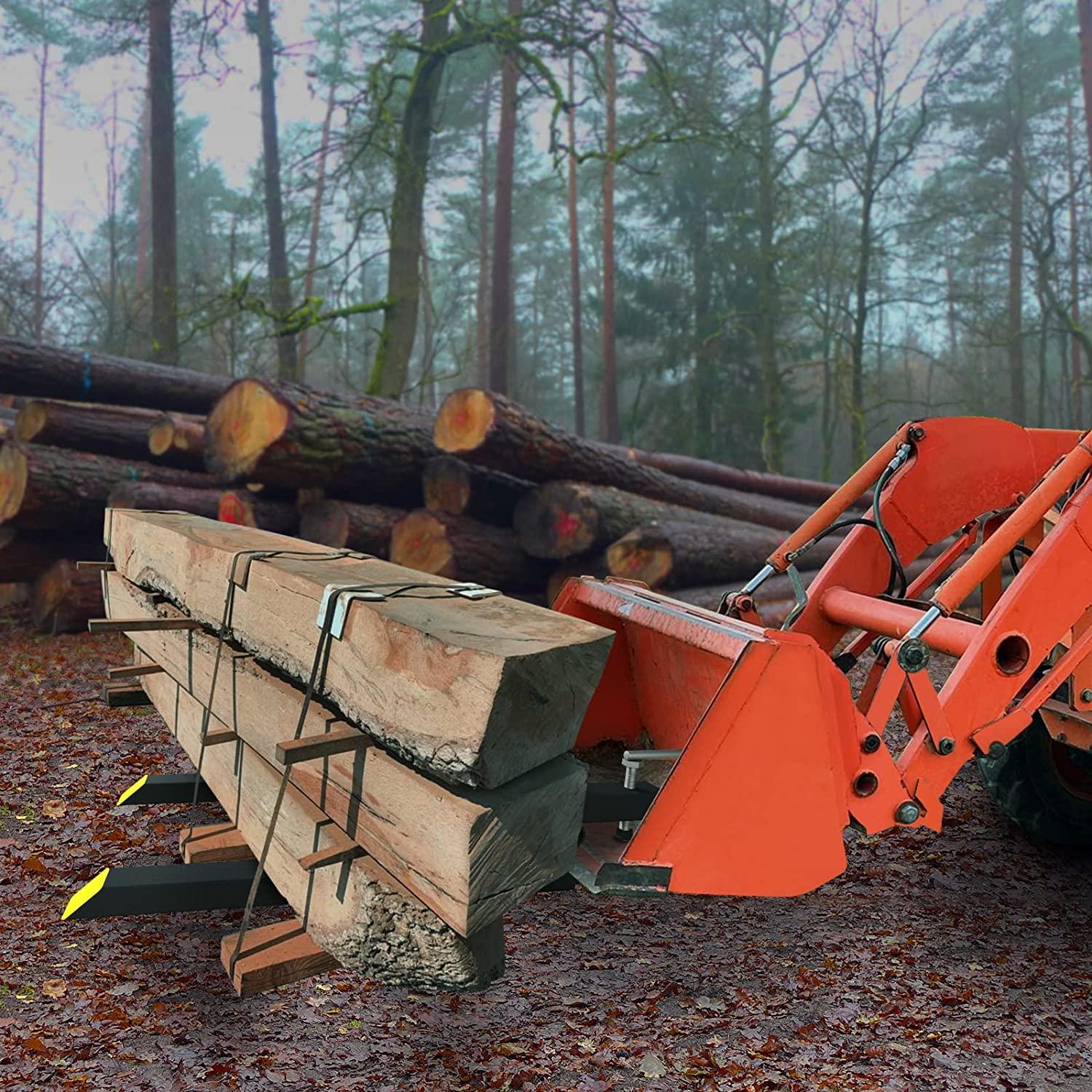 Sulythw Clamp On Pallet Forks, 43” Total Length 2000lbs Heavy Duty Tractor Forks for Loader Bucket or Skid Steer Kubota Tractor