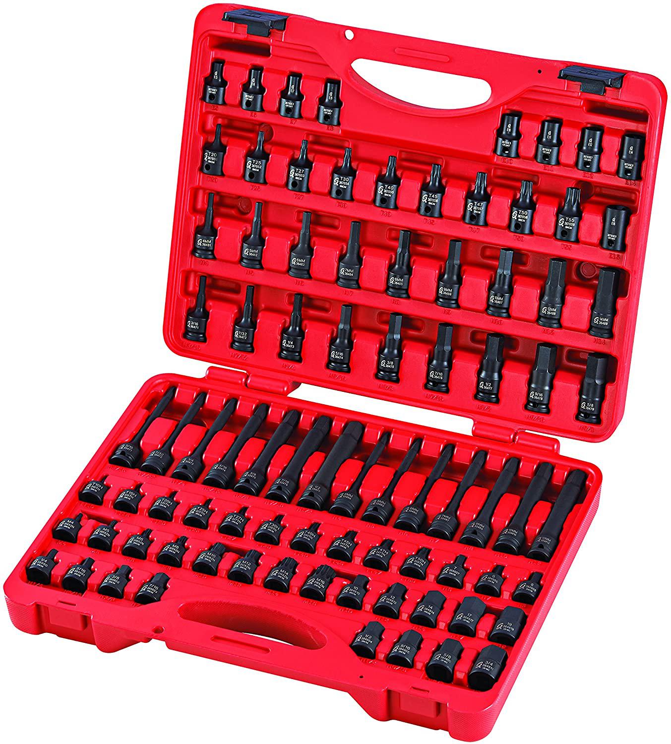 Sunex 3569 3/8" Dr.  Hex Bit Impact Socket Set (84 Piece)