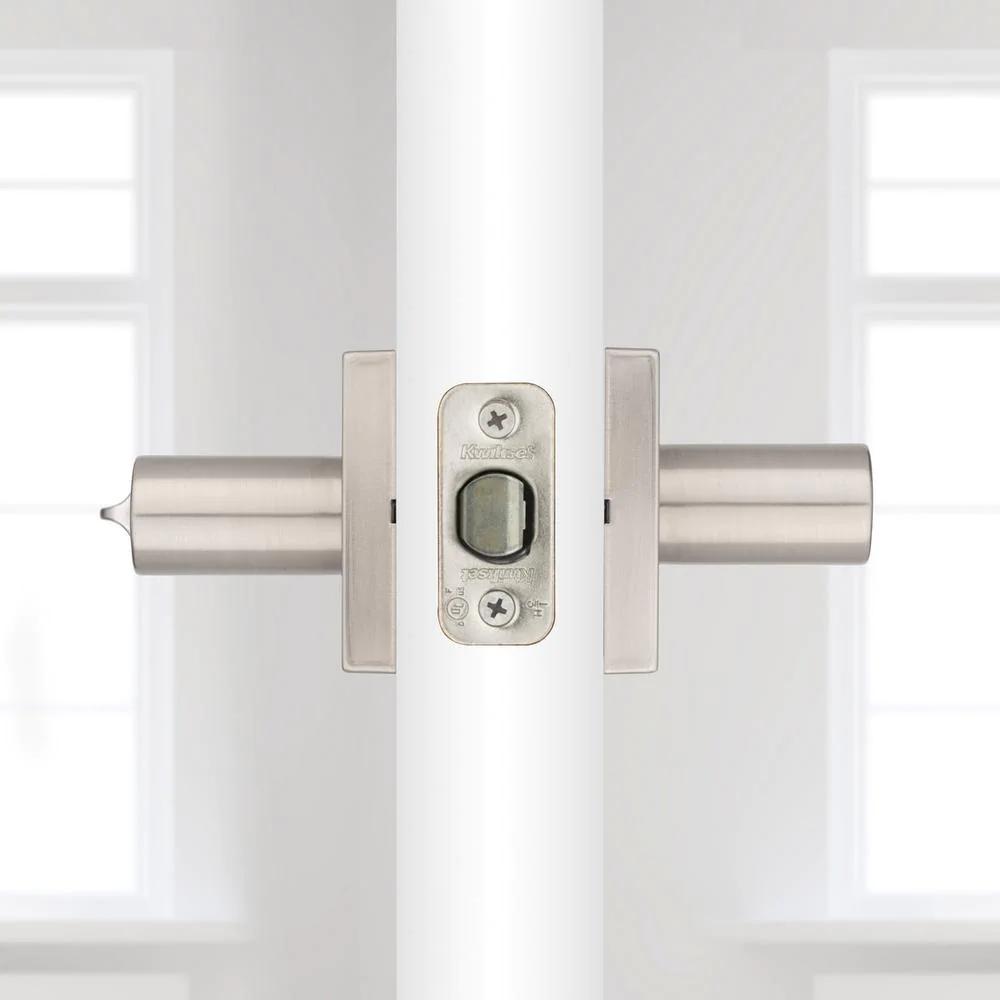 Halifax Square Satin Nickel Keyed Entry Door Lever Featuring SmartKey Security