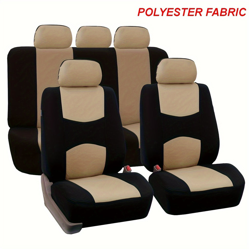Upgrade Your Car Interior With A Universal Fit 5-Seat Polyester Car Seat Cover Set