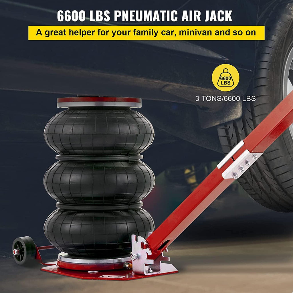 Bag Air Jack 6600lbs Capacity, Folding Rod Fast Lifting, Pneumatic Jack  Lift 3T, Pneumatic Car Jack with Two Wheels for  Car Lifting Jack Repair