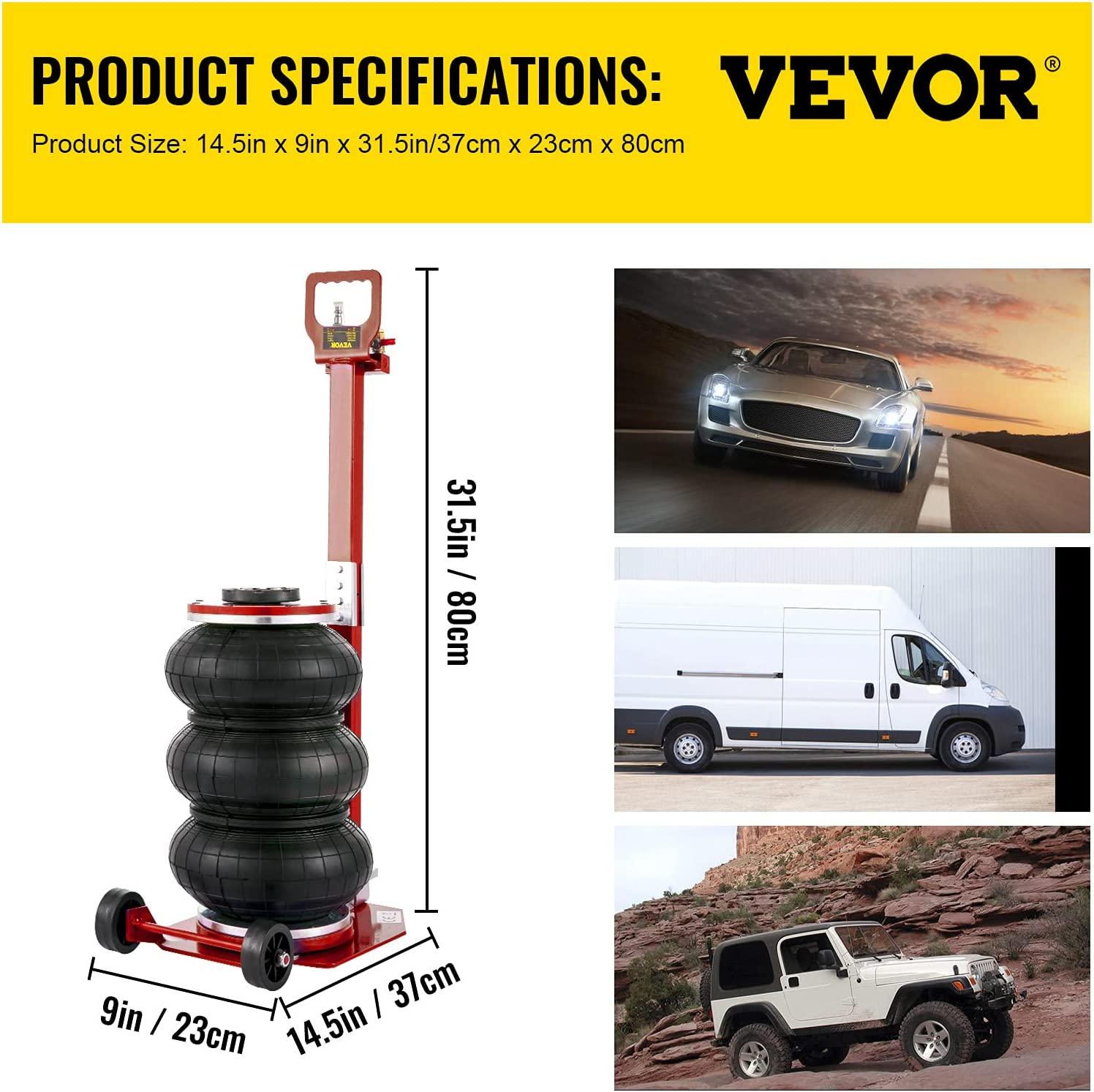 Bag Air Jack 6600lbs Capacity, Folding Rod Fast Lifting, Pneumatic Jack  Lift 3T, Pneumatic Car Jack with Two Wheels for  Car Lifting Jack Repair