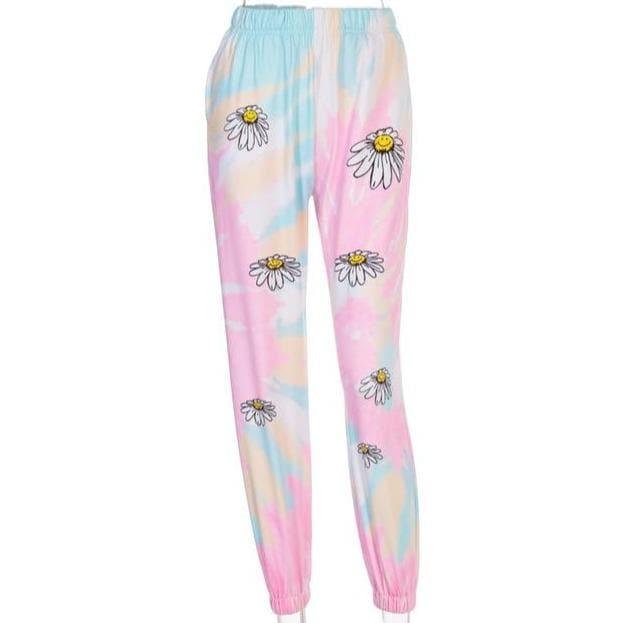 high waist tie dye sweat pants