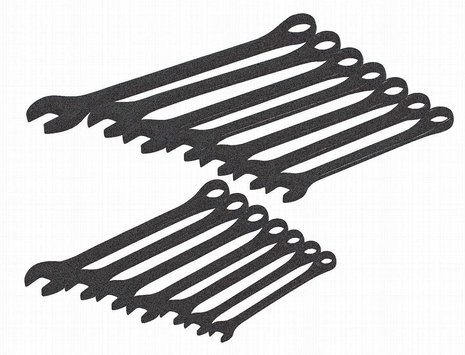 SK Hand Tool 36265 Set Combination Wrench Black Oxide 12 Point Metric (15 Piece)