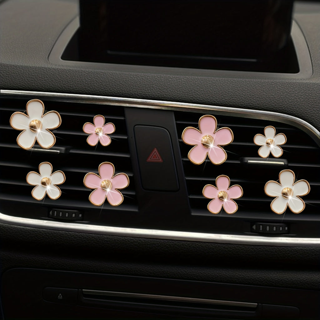 Small Daisy Flower Car Air Outlet Perfume Decorative Clip Car Accessories For Women