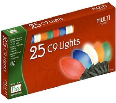 Holiday Wonderland 2924-88 25 count C9 Multi Ceramic Christmas Light Set - Quantity of 6