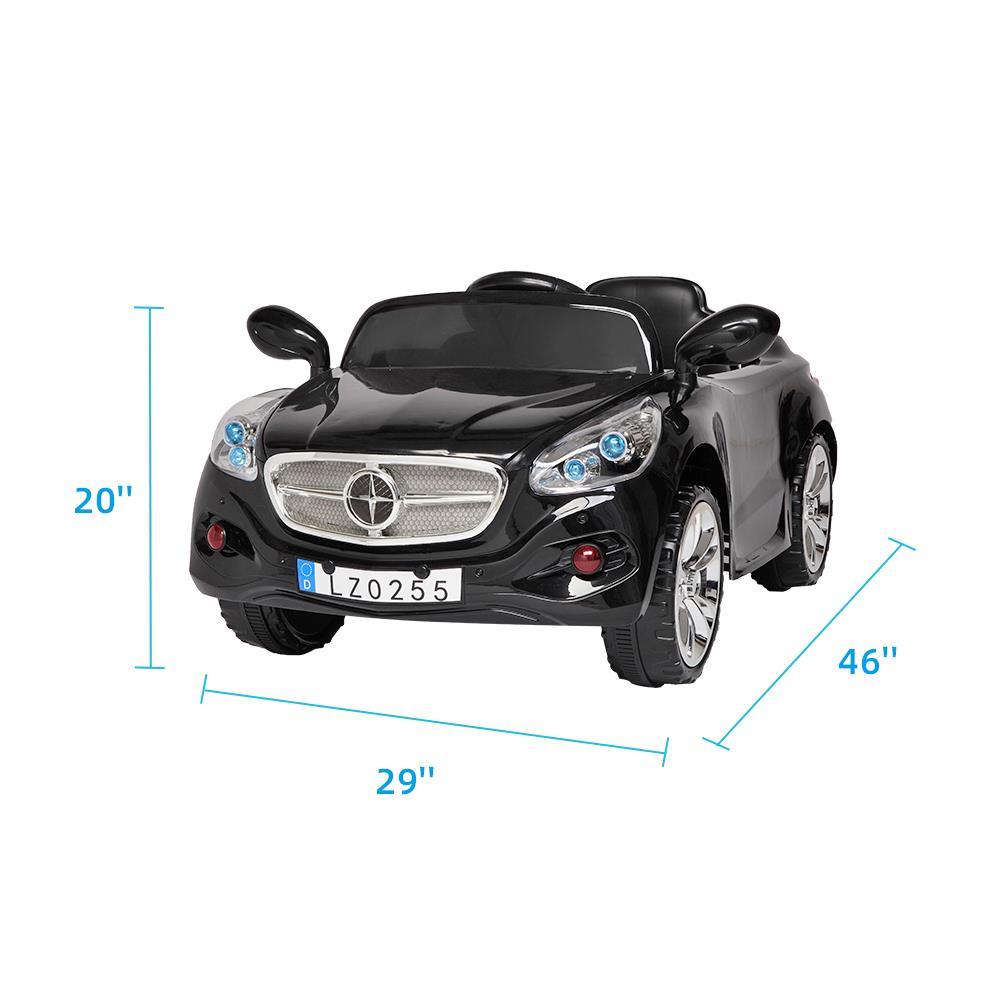 Ktaxon 12V Kids Electric Ride on Cars Battery Powered Motorized Vehicles, Remote Control, 3 Speeds, LED Headlights, MP3 Player, Horn - Black