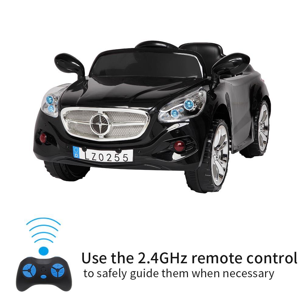 Ktaxon 12V Kids Electric Ride on Cars Battery Powered Motorized Vehicles, Remote Control, 3 Speeds, LED Headlights, MP3 Player, Horn - Black