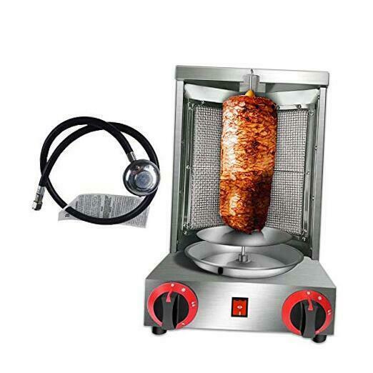 Shawarma Doner Kebab Machine Gyro Grill with 2 Burner Vertical Broiler for