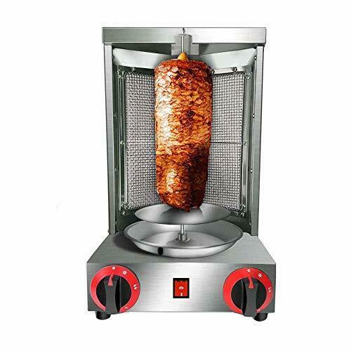 Shawarma Doner Kebab Machine Gyro Grill with 2 Burner Vertical Broiler for