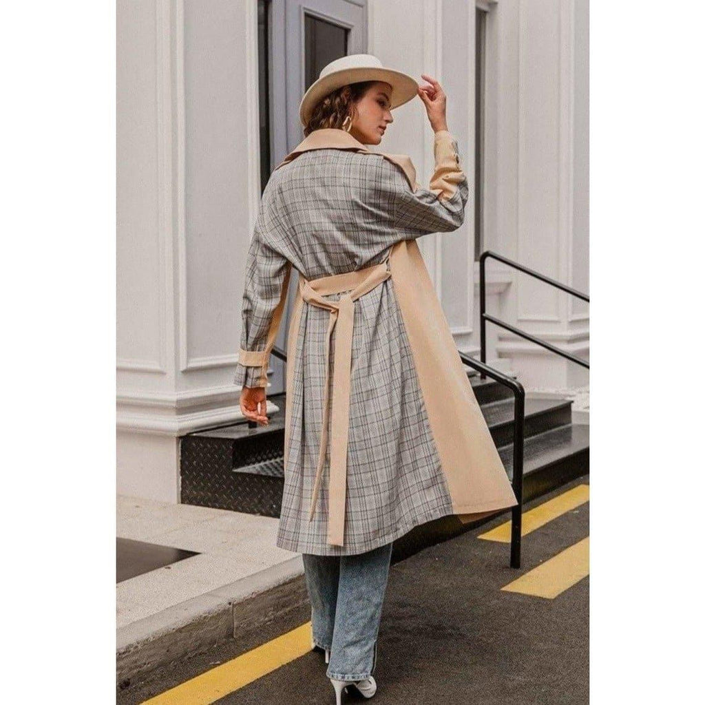 tarina contrast trench coat