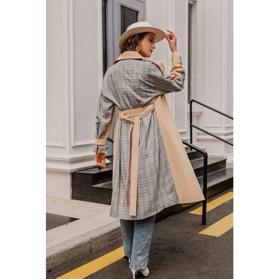 tarina contrast trench coat