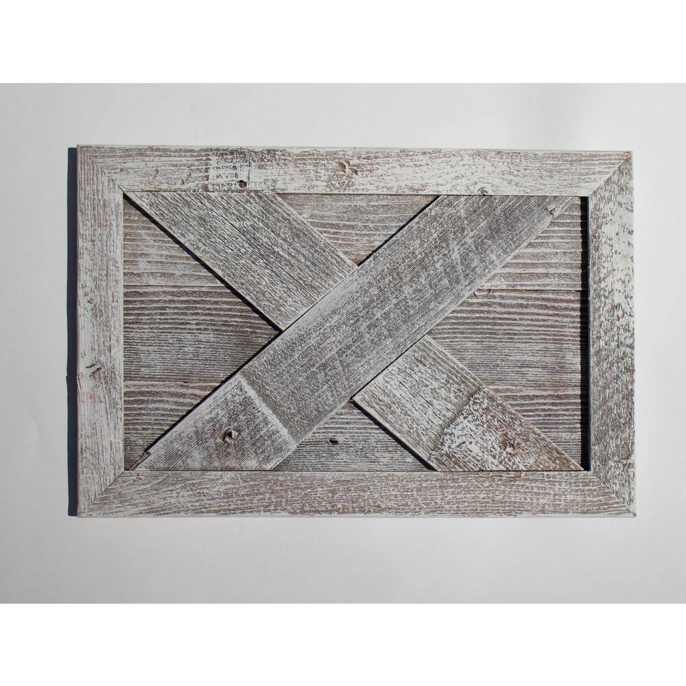 Farmhouse Deluxe 27 in. W x 14.5 in. H, 37 in. Dia, White Wash Decorative Christmas Tree Box Collar