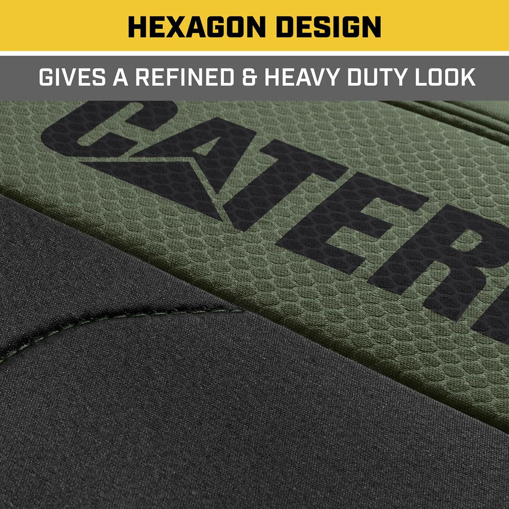 CatFlexfit Automotive Seat Covers for Cars Trucks and SUVs (Set of 2) – Black Car Seat Covers for Front Seats, Truck Seat Protectors with Green Honeycomb Trim, Auto Interior Covers
