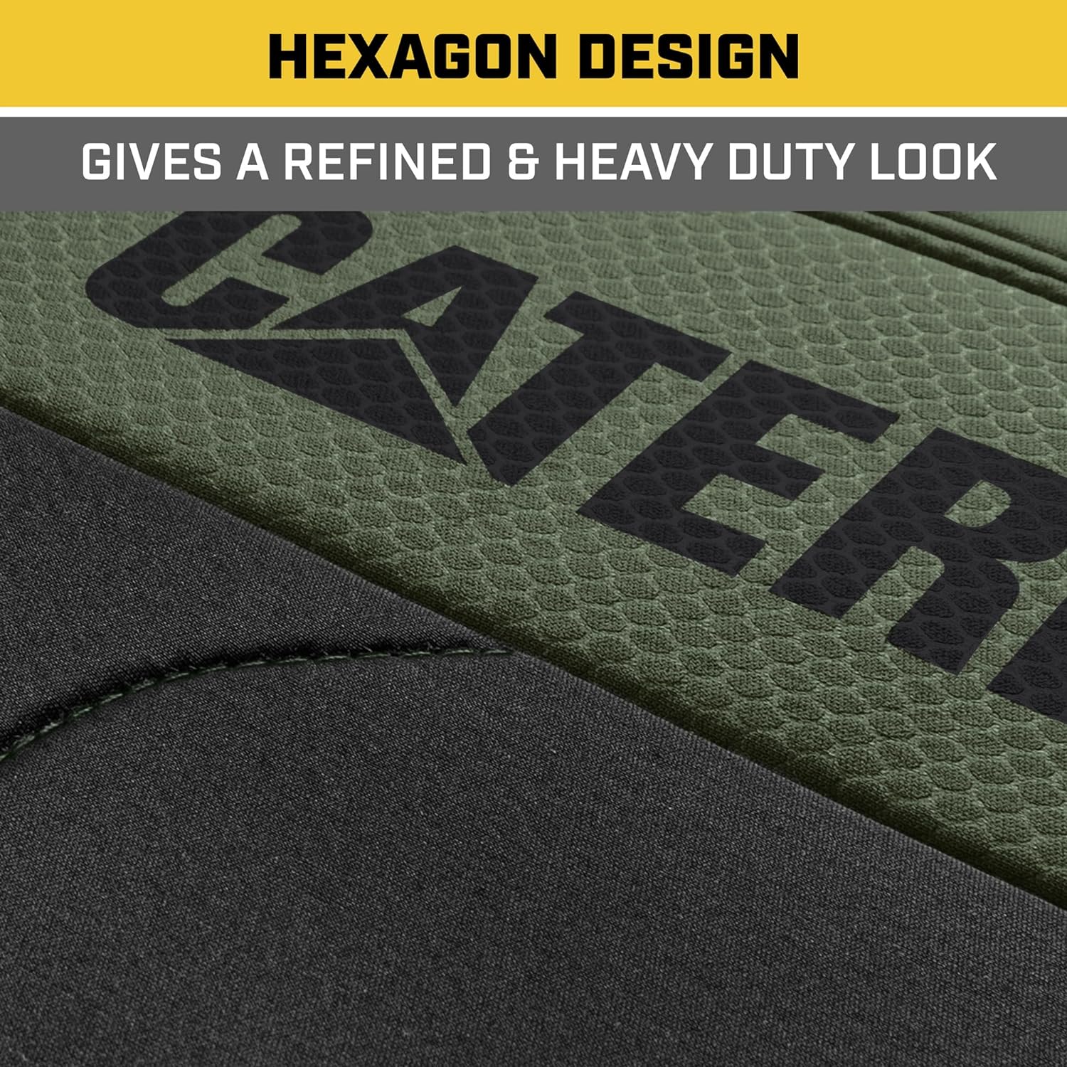 CatFlexfit Automotive Seat Covers for Cars Trucks and SUVs (Set of 2) – Black Car Seat Covers for Front Seats, Truck Seat Protectors with Green Honeycomb Trim, Auto Interior Covers