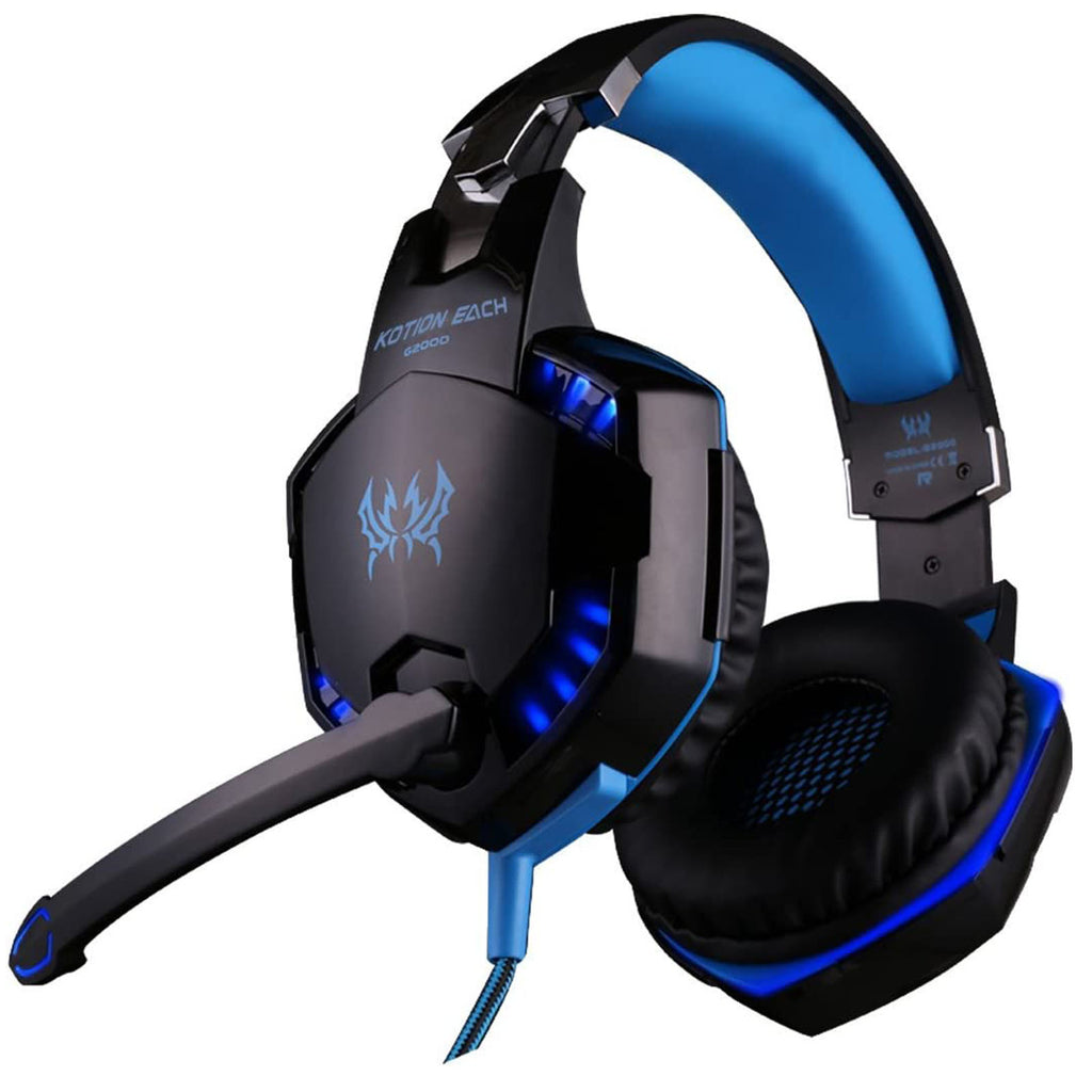 G2000 Gaming Headset: Experience Immersive Audio With Noise Cancelling Mic, LED Lights &amp; Soft Memory Earmuffs